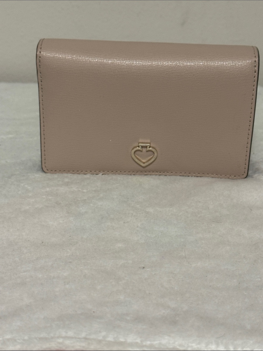 Kate Spade Blush Pink Leather Wallet with Heart Accent